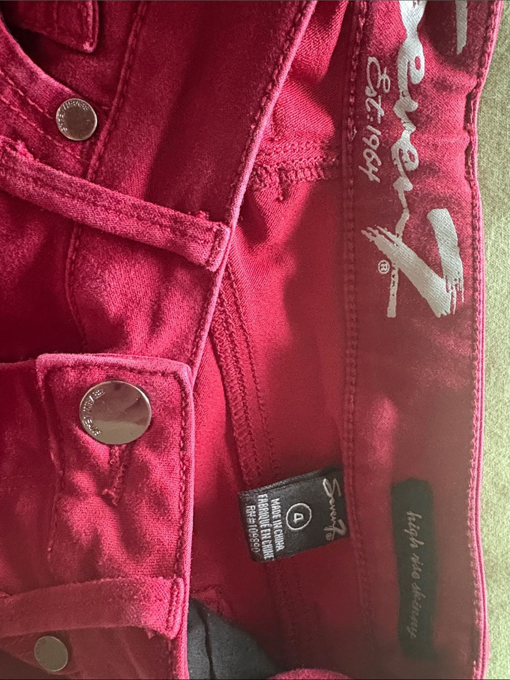 Seven7 Raspberry Skinny Jeans - Picture 3 of 7